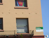 national flag in window